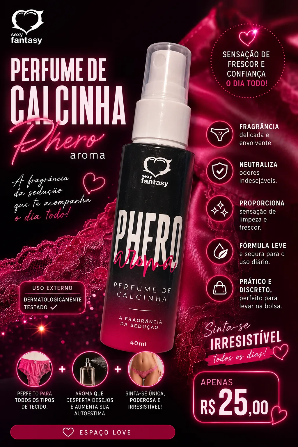 Perfume de calcinha phero aroma