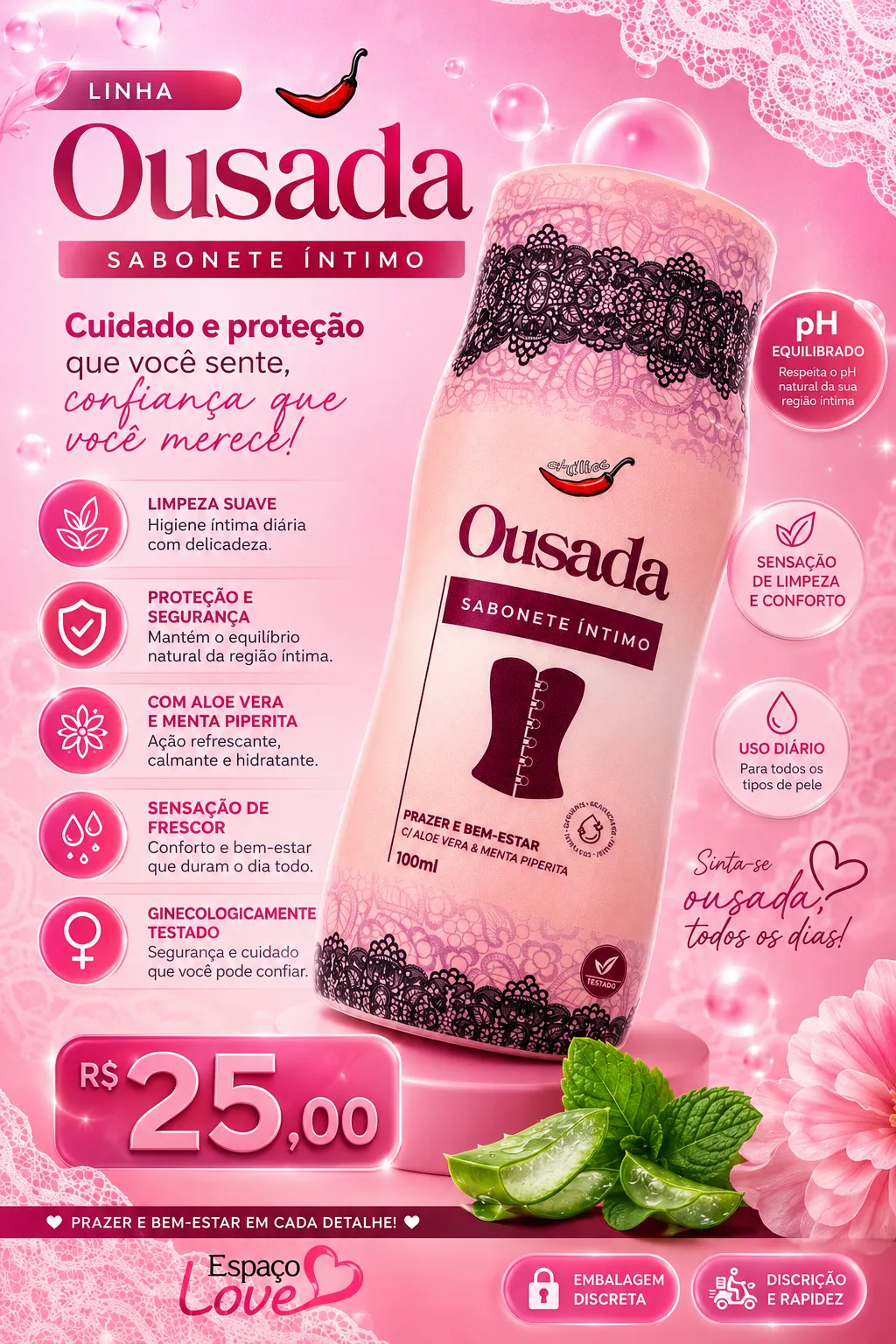 Sabonete íntimo ousada
