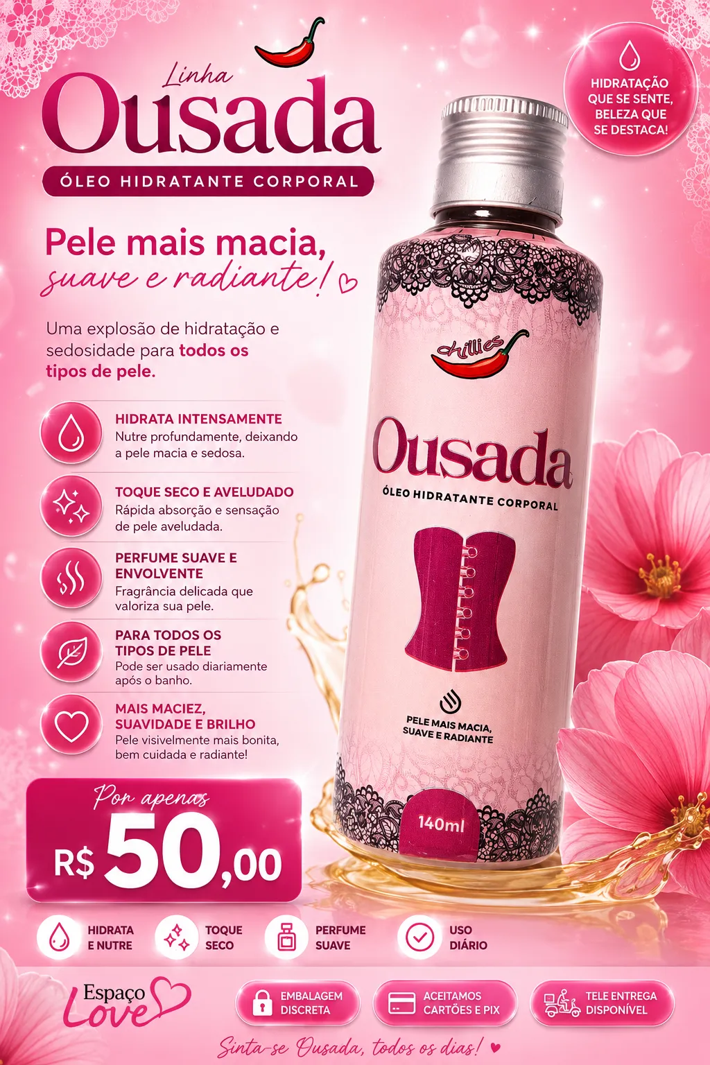Óleo corporal ousada