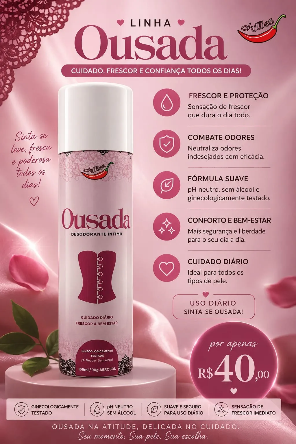Desodorante íntimo ousada