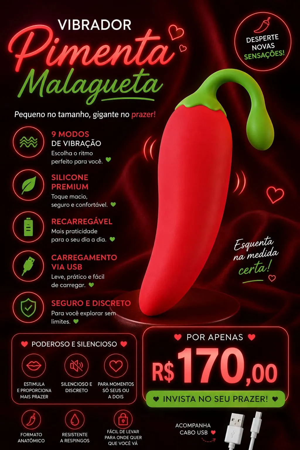 Vibrador pimenta malagueta 🌶️