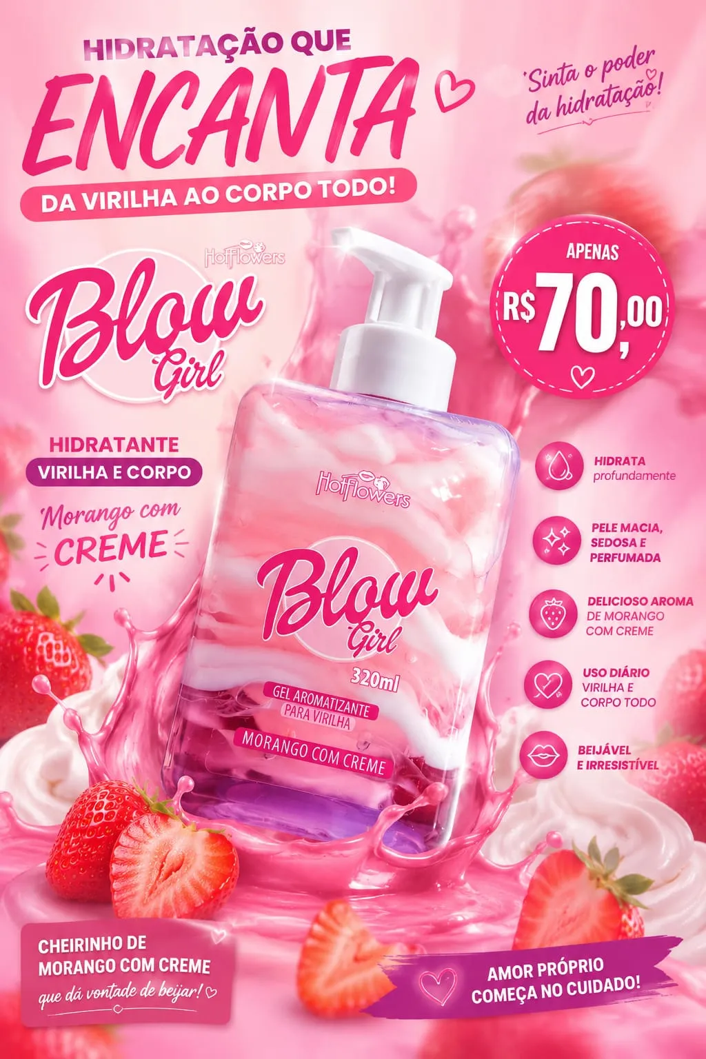 Blow girl morango com creme
