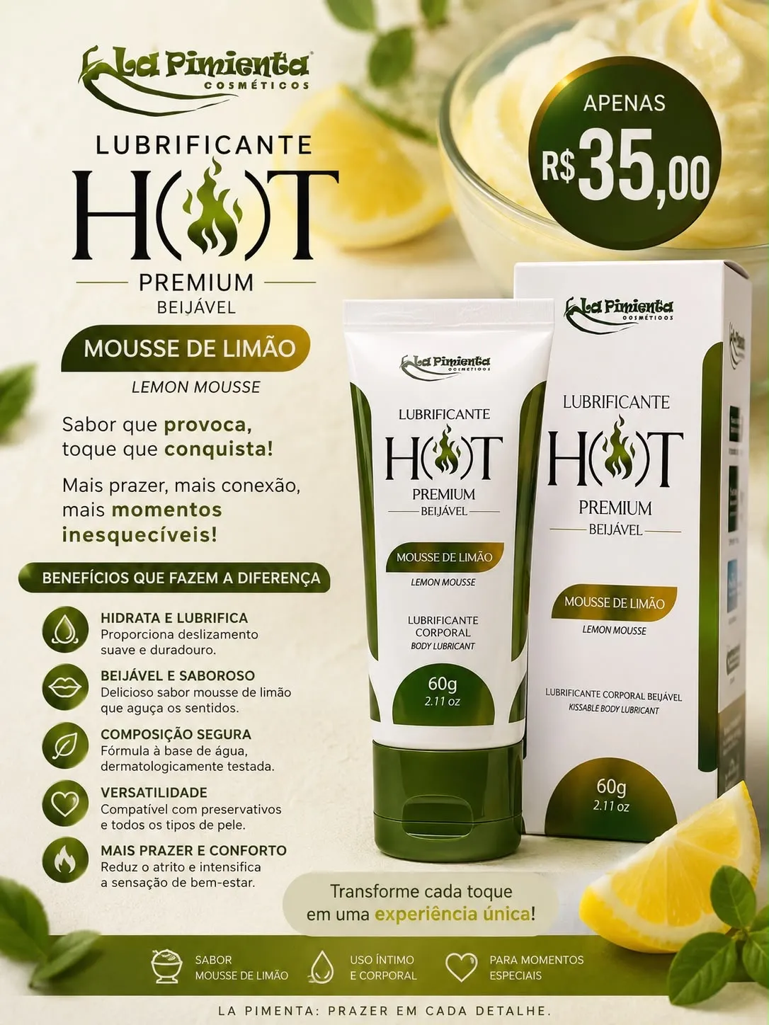 Hot premium mousse de limão 🍋‍🟩