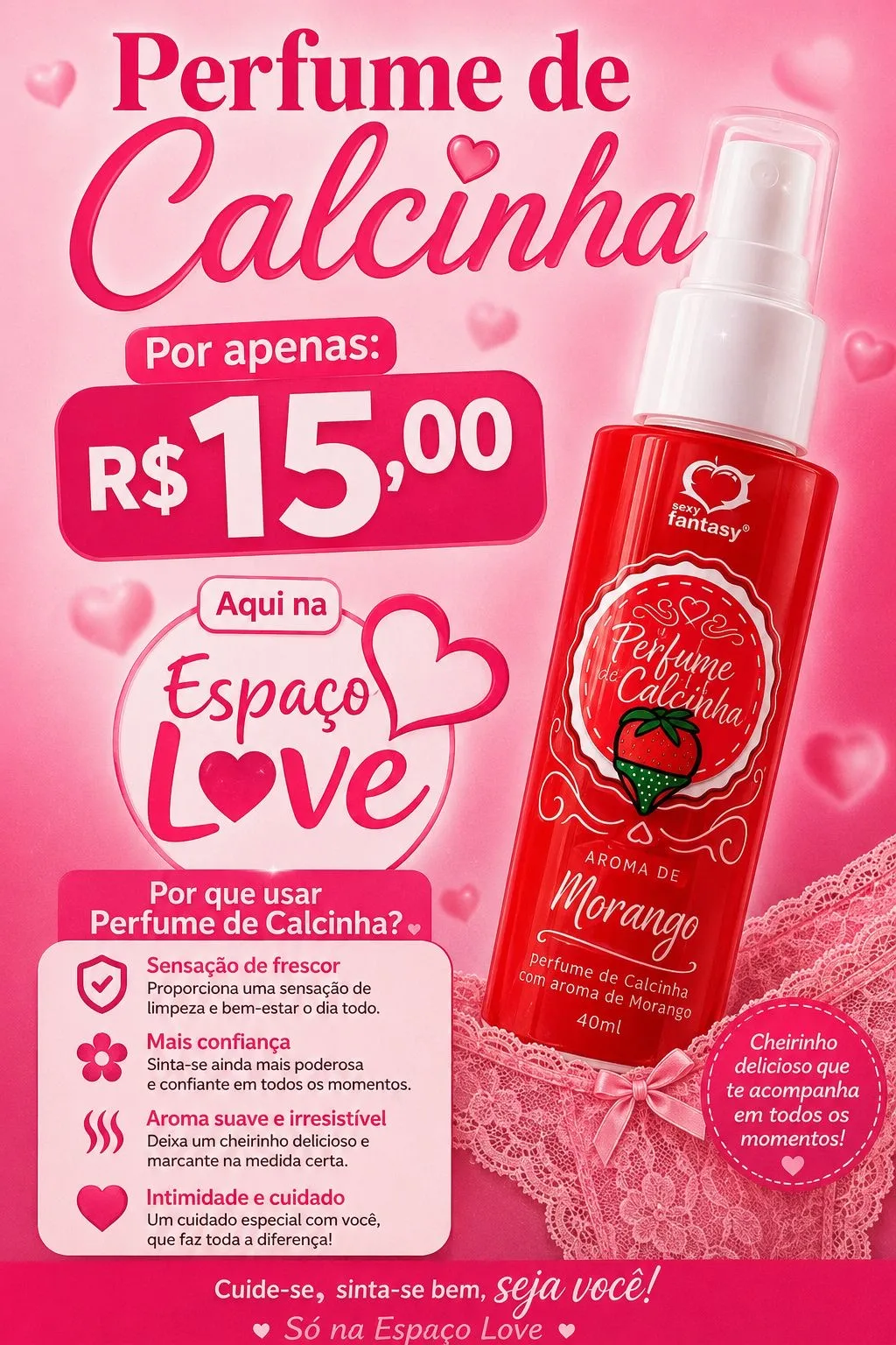 Perfume de calcinha Poésie • morango 🍓