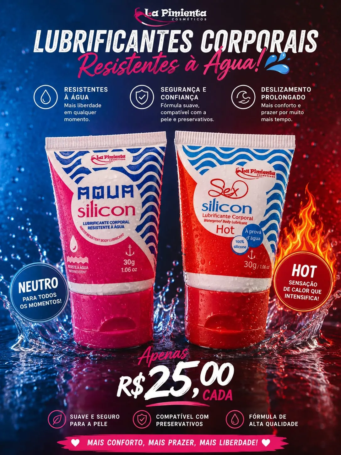 Lubrificante a prova d’água siliconado (neutro e hot)
