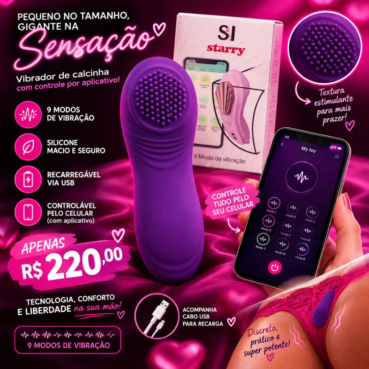 Vibrador de calcinha starry