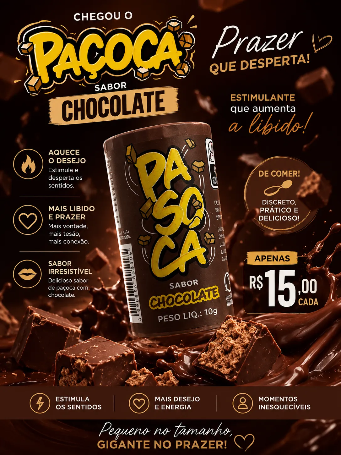 PA SOCA SABOR CHOCOLATE 🍫